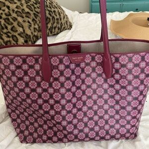 Kate Spade Burgundy Monogram Tote Bag